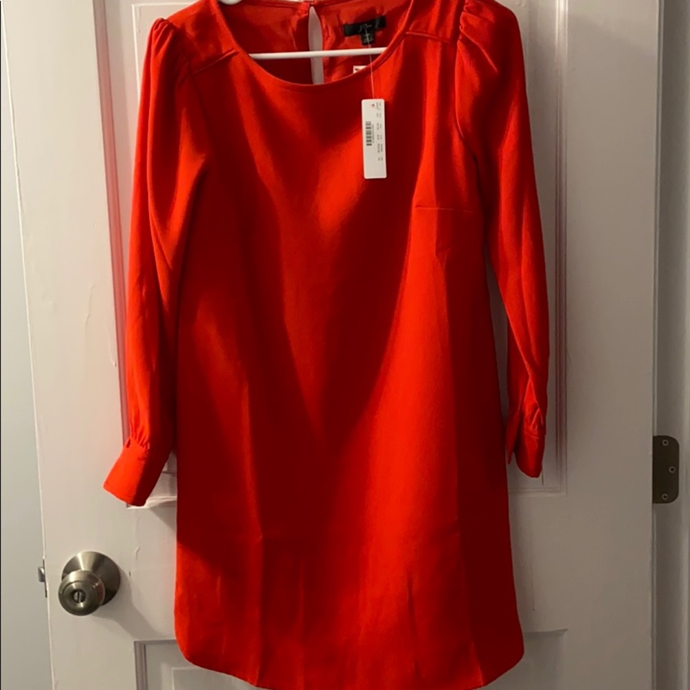 J.Crew Petite Shift Dress in Red 0P MSRP $118